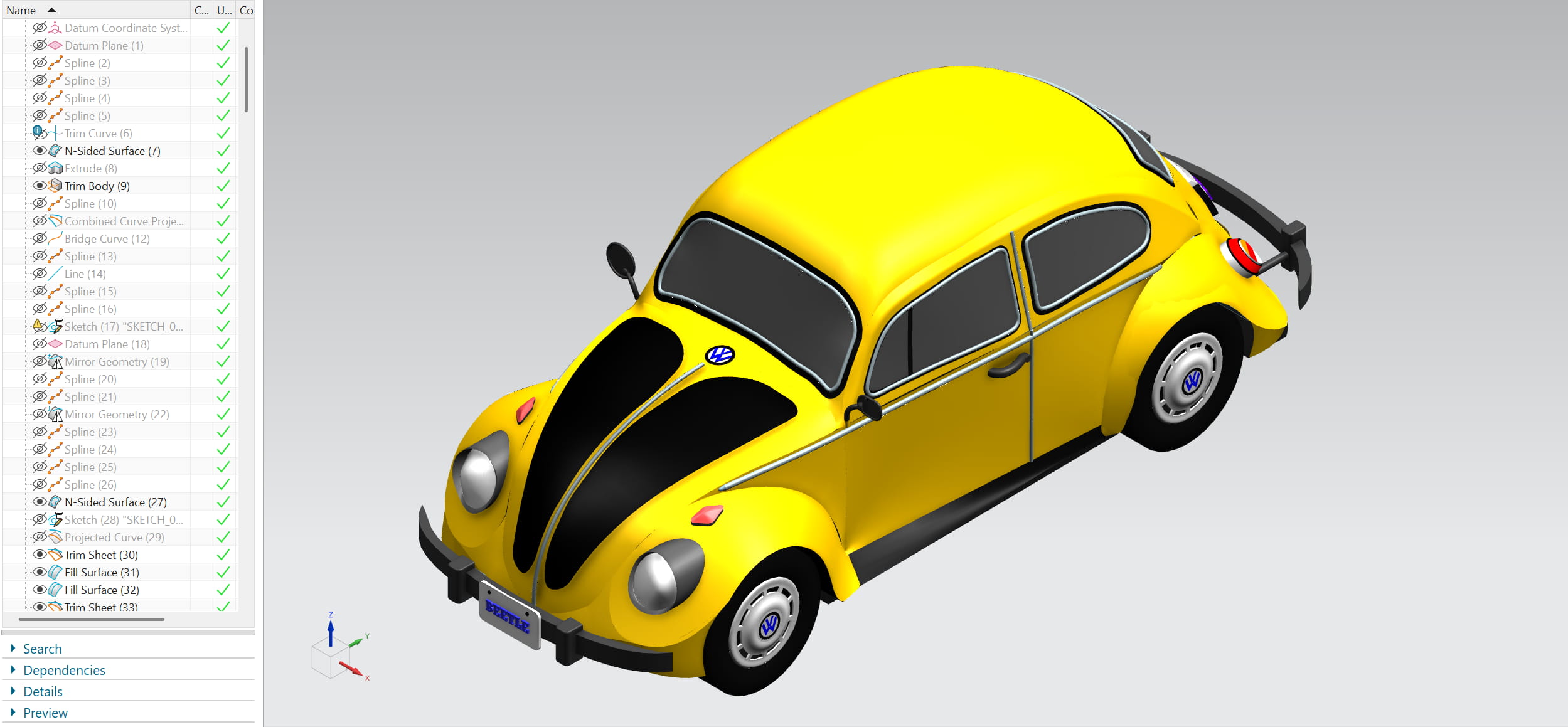 VW Beetle Model