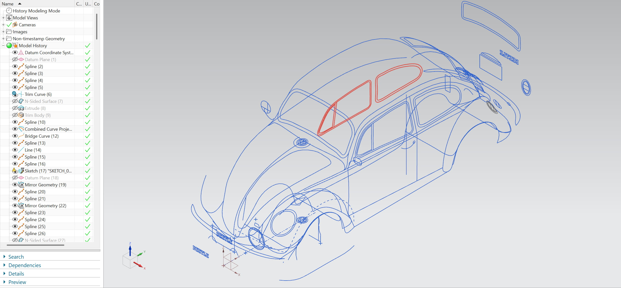 VW Beetle Splines